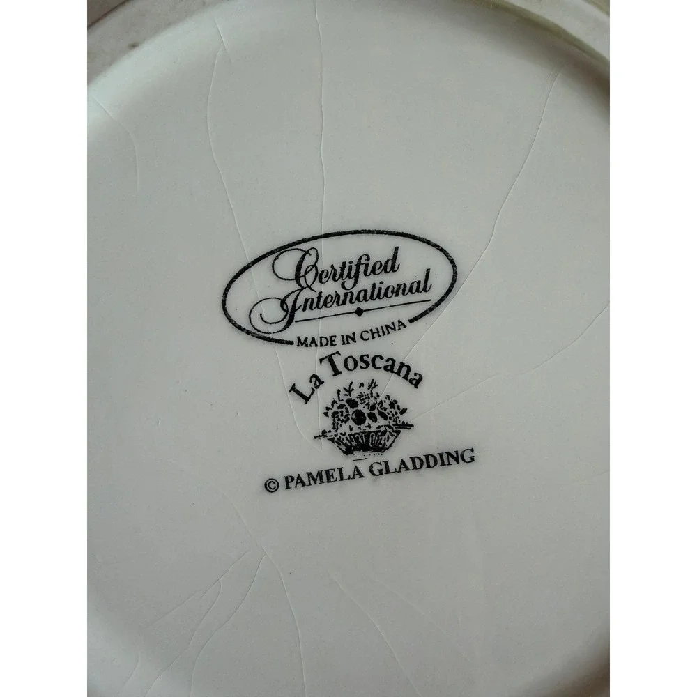 Certified International La Toscana Gladding Ceramic Fruit Floral‎ Canister w Lid